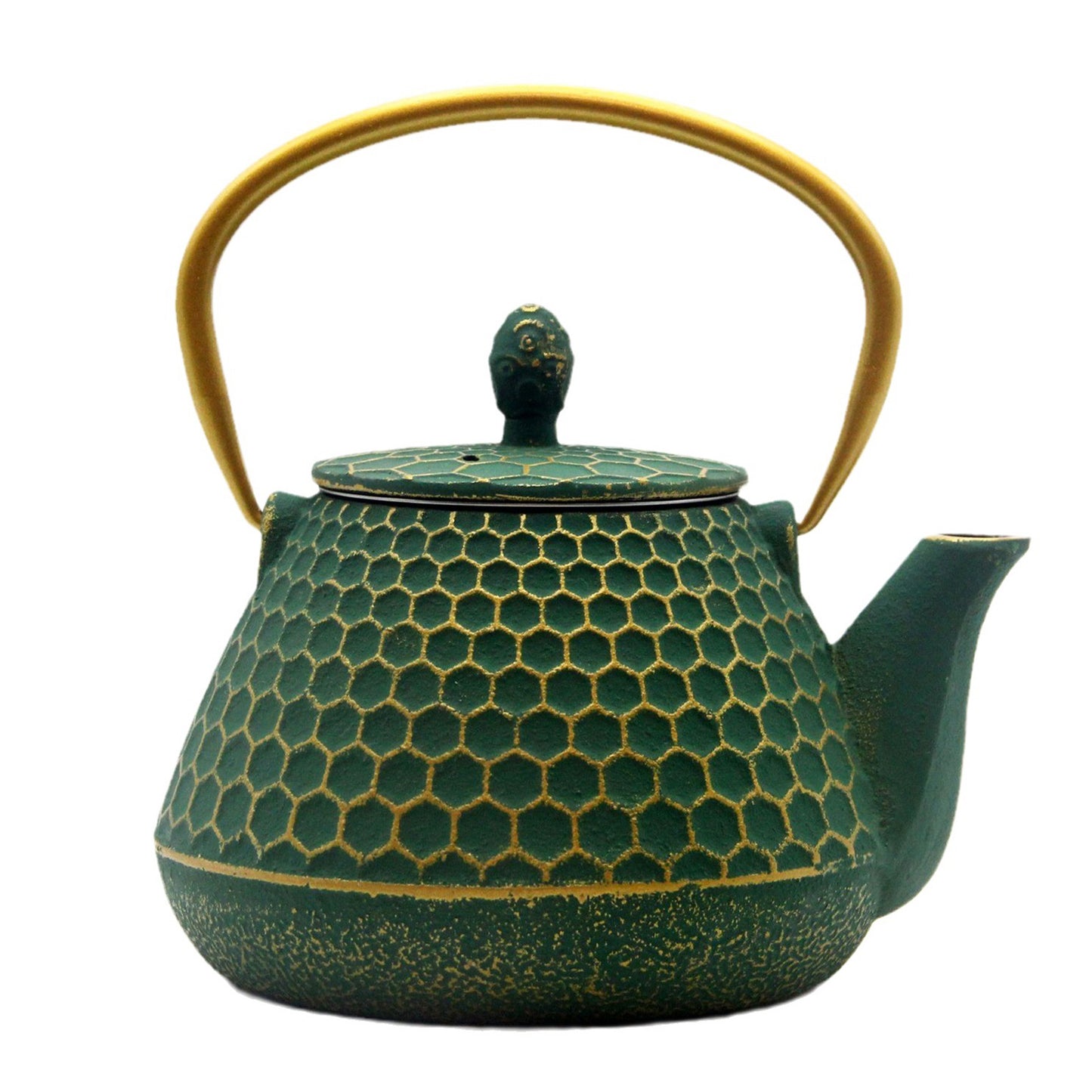 34oz Small Cast Iron Teapot with Enameled Interior, 1000ml Green Tea Pot with Infuser for Loose Tea, Tea Kettle for Stovetop