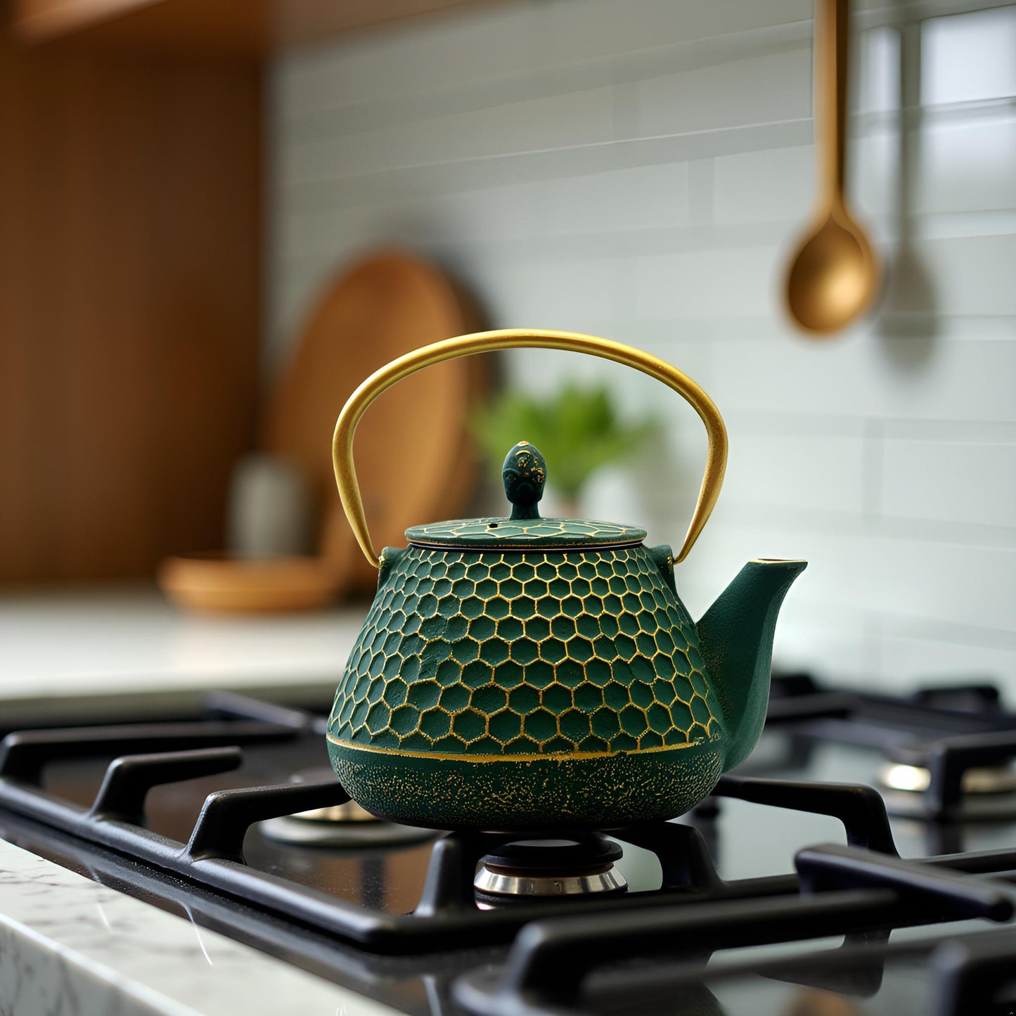 34oz Small Cast Iron Teapot with Enameled Interior, 1000ml Green Tea Pot with Infuser for Loose Tea, Tea Kettle for Stovetop