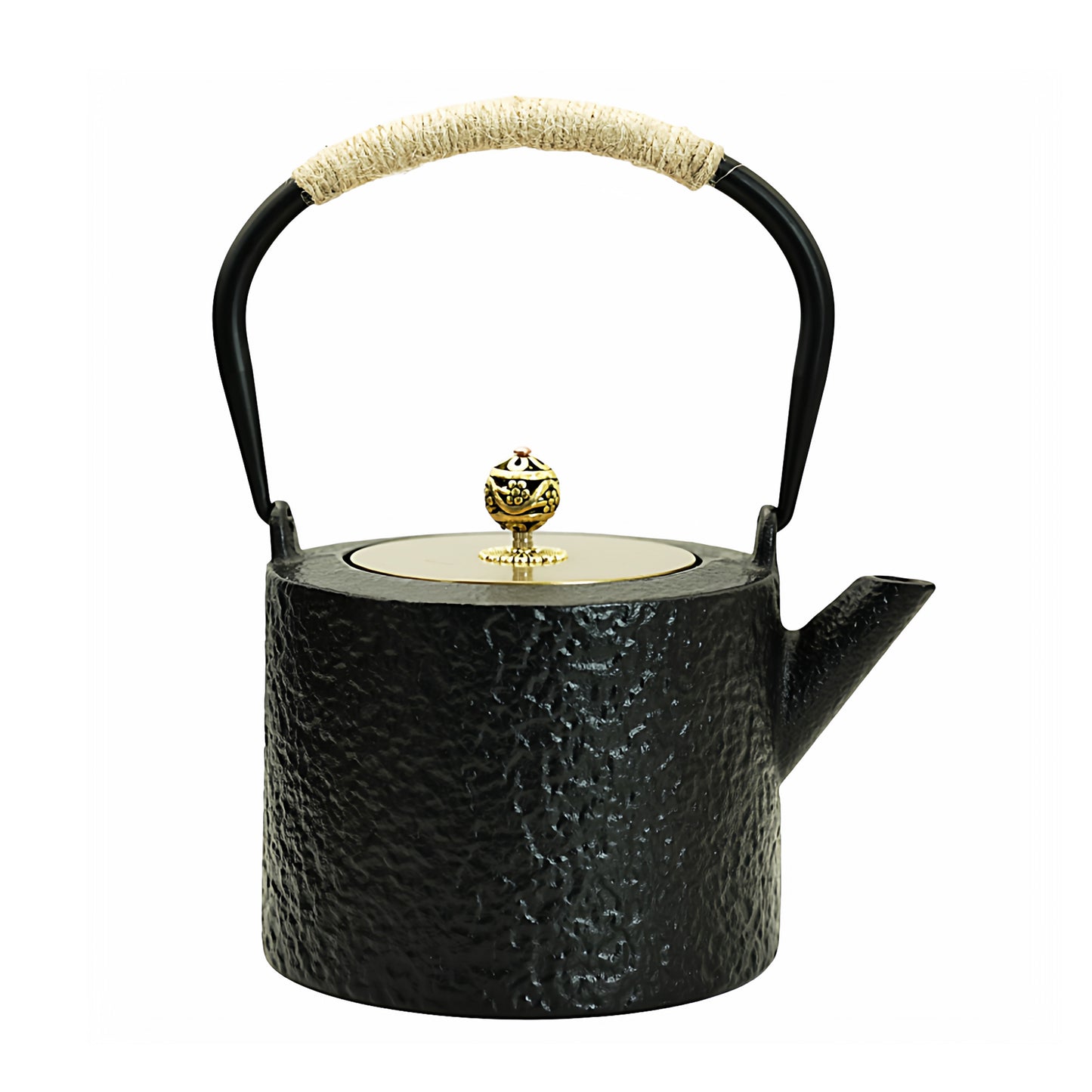 Japanese Style and Black Cast Iron Teapot, 40.6oz Tea Kettle for Stovetop, 1200ML Tea Pot with Infuser for Loose Tea