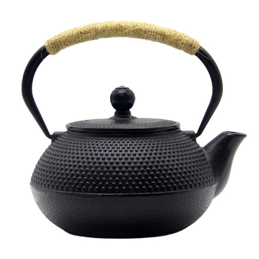 27oz Small Cast Iron Teapot, Japanese Tetsubin with Enamel, 900ml Black Tea Pot with Infuser for Loose Leaf, Tea Kettle for Stove
