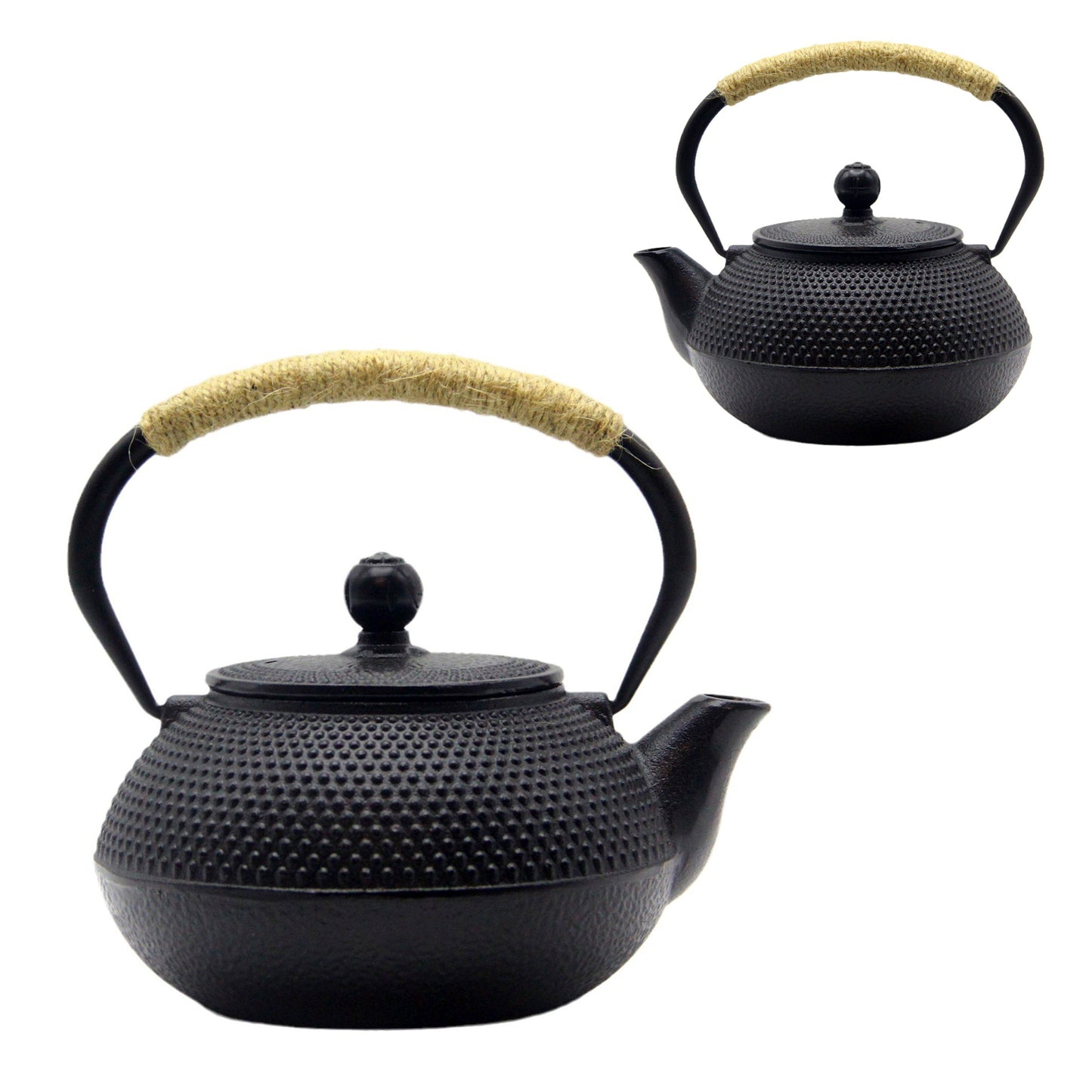 27oz Small Cast Iron Teapot, Japanese Tetsubin with Enamel, 900ml Black Tea Pot with Infuser for Loose Leaf, Tea Kettle for Stove